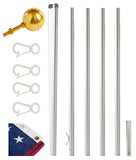 Classic Rope Flagpole kit Bundle with Solar Light & Flash Collar