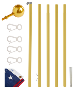 Classic Rope Flagpole - Gold Anodized