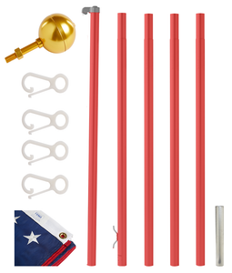 Classic Rope Flagpole - Red Anodized