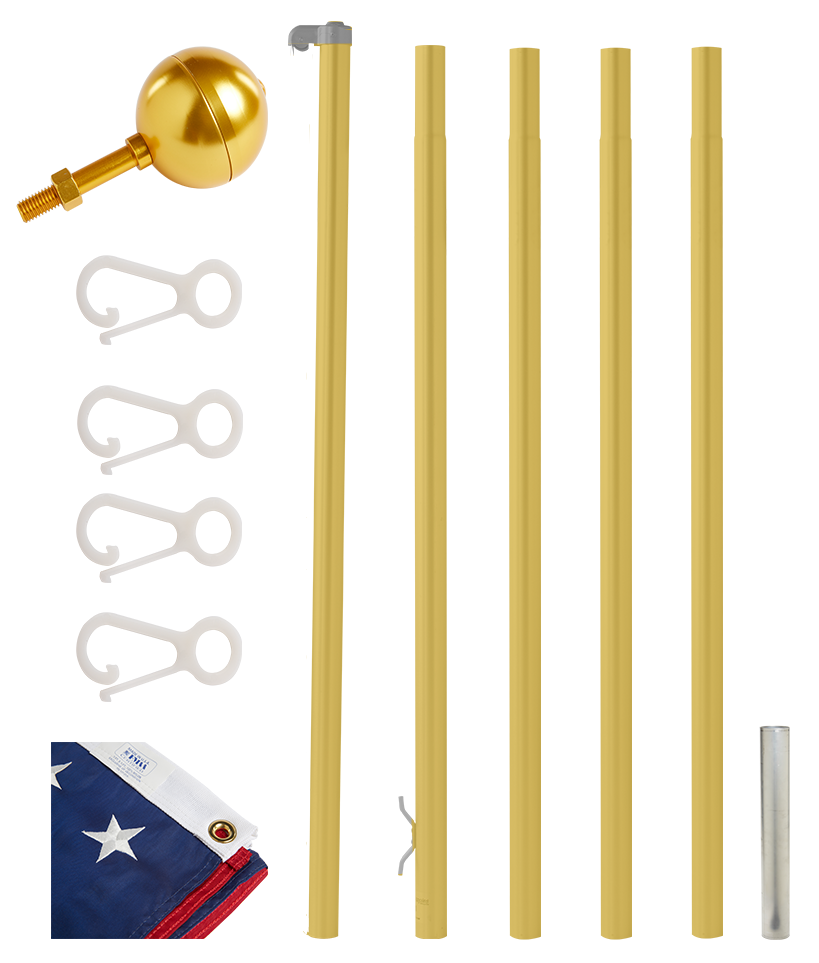 Gold/ Red - Classic Rope Flagpole