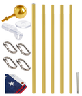 Gold/ Red Anodized - Defender (No Rope) Flagpole