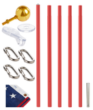 Gold/ Red Anodized - Defender (No Rope) Flagpole