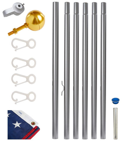 All American Series - 30’ Tapered Sectional Flagpole kit
