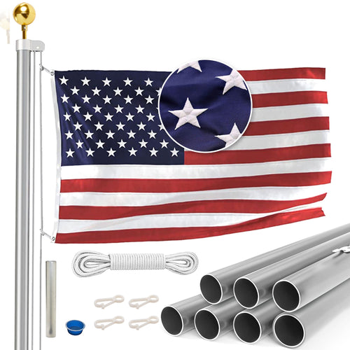 All American Series - 30’ Tapered Sectional Flagpole kit