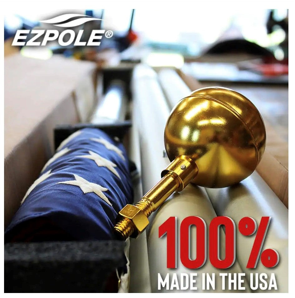Classic Rope Flagpole kit Bundle with Solar Light & Flash Collar