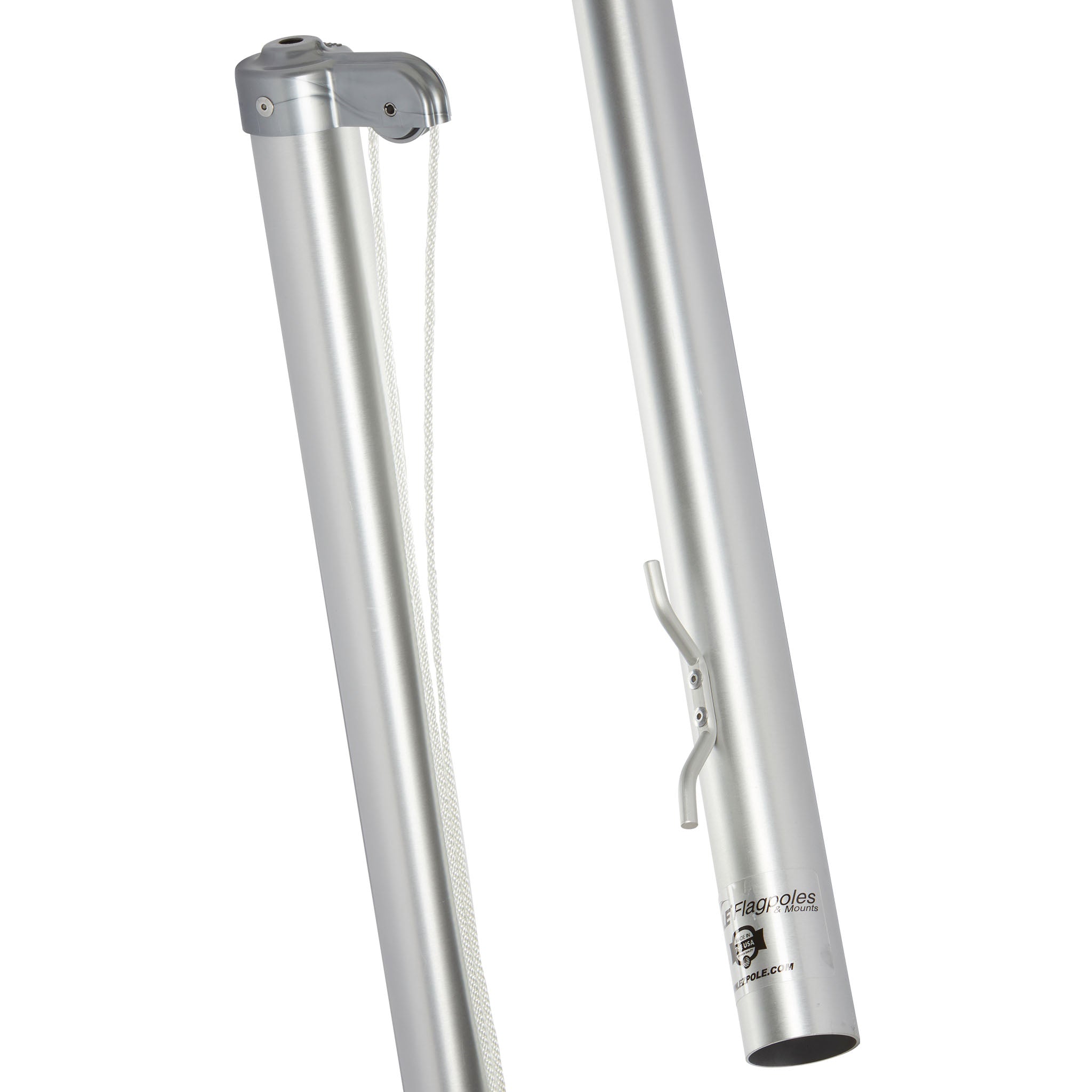 Classic Rope Flagpole kit Bundle with Solar Light & Flash Collar