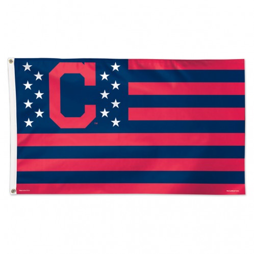 Cleveland Indians Patriotic Flag