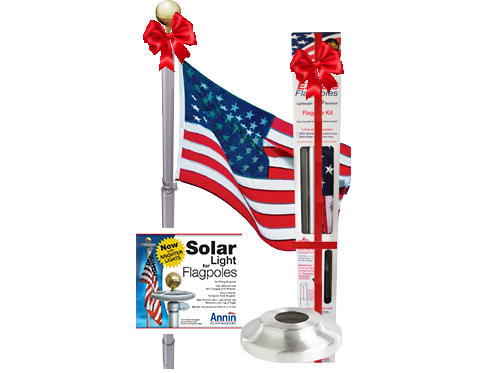 Telescoping flagpole hot sale with solar light